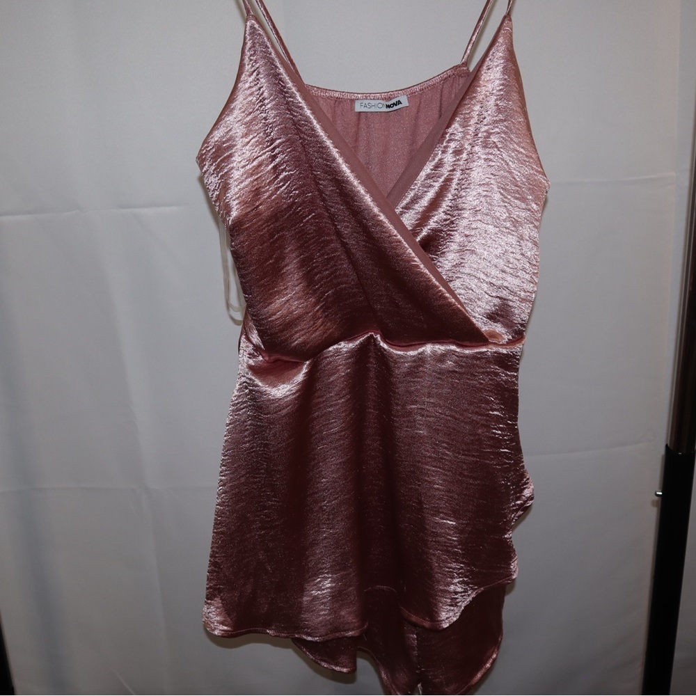 Rose gold fashion nova romper